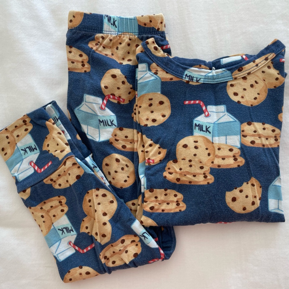 Posh Peanut Blue Cookie and Milk Pajama Set